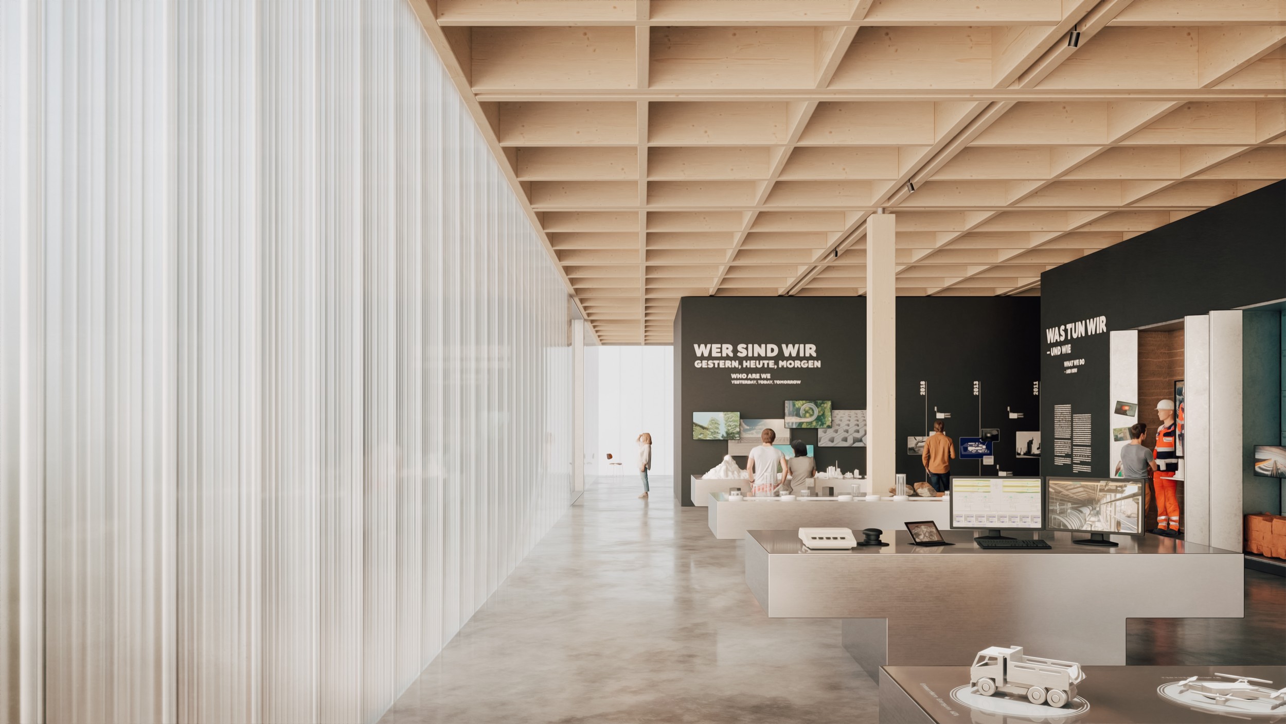 Atmosphärische Architekturvisualisierung von sonaar. Rendering eines Besucherzetrums von Cukrowicz Nachbaur Architekten.